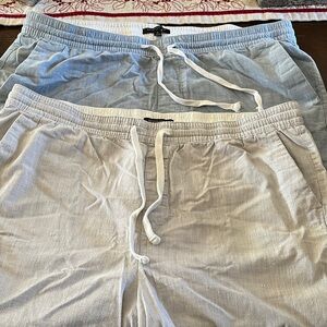Banana Republic Men's Flat Front Shorts - Light Blue and Light Gray